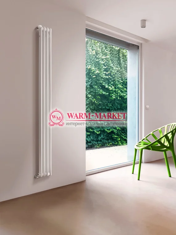 Вертикальный трубчатый радиатор Purmo Delta Lazerline 2180-4 секции, двухтрубный с боковым подключением