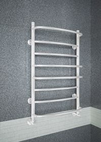 Euromix White  - белый полотенцесушитель c чередующимися прямыми и выпуклыми перекладинами