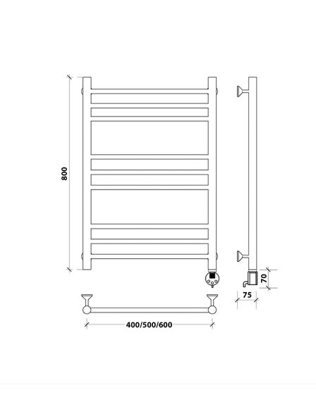 Электрический полотенцесушитель Secado Триада 3 из нержавеющей стали