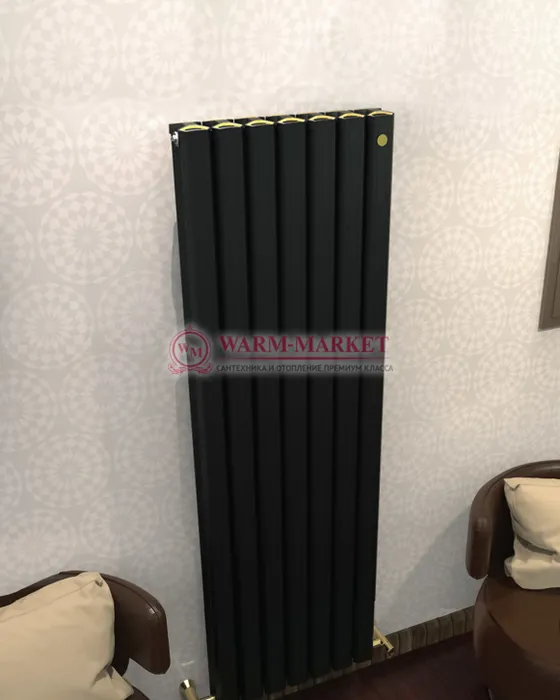 Вертикальный дизайн радиатор Anit Vertical 1500 анодированный алюминий цвет черный | Фото 4