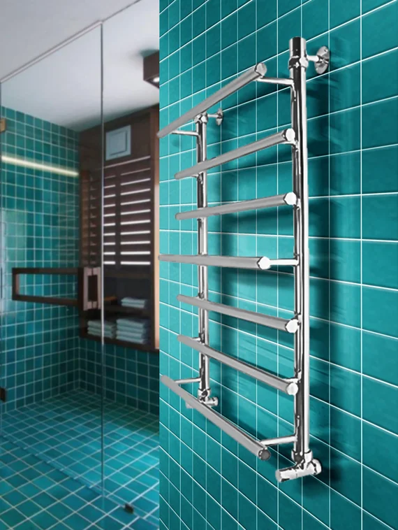 Liticia A - полотенцесушитель с чередующимися разноуровневыми перекладинами хром