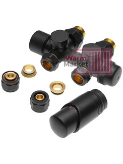 Delta DUO узел универсальный с термоголовкой М30х1,5 RAL 9005 Чёрный