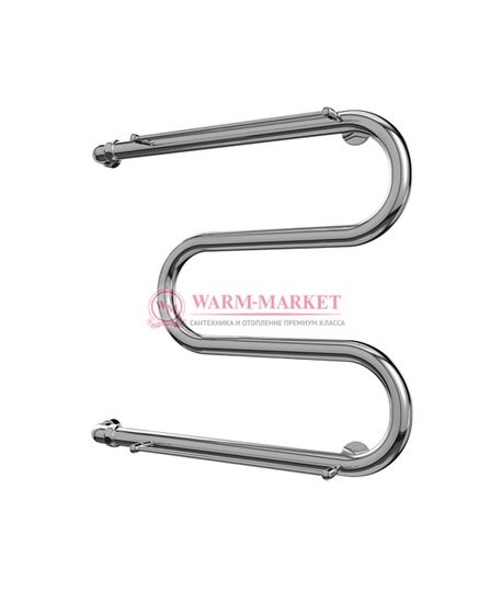 М-образный - водяной полотенцесушитель с полкой, боковое подключение, цвет золото