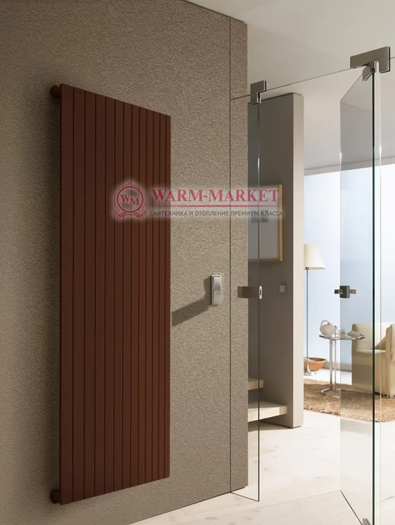 Solo V 1 1750 - вертикальный трубчатый радиатор из прямоугольного профиля однотрубный коричневого цвета