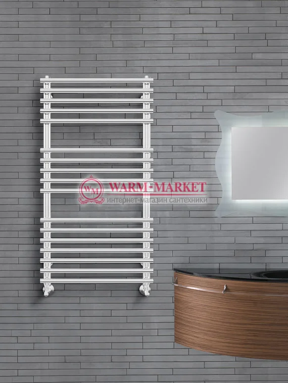 Kremona-дизайн полотенцесушитель электрический с перекладинами внахлест цвет белый