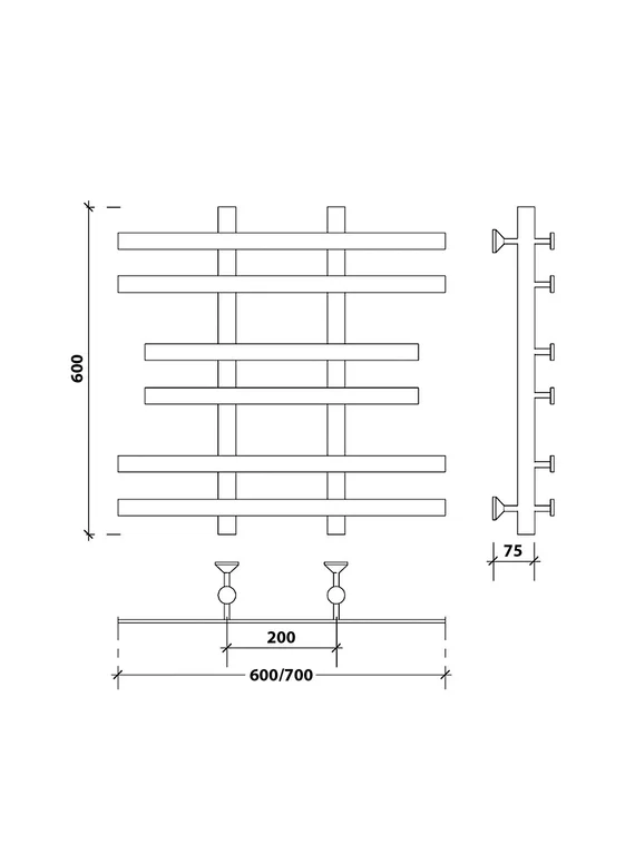 Водяной полотенцесушитель Secado Понтида 2 из нержавеющей стали
