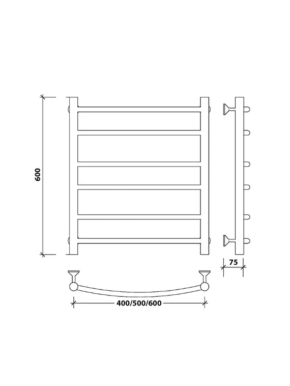 Водяной полотенцесушитель Secado Милан 2 из нержавеющей стали