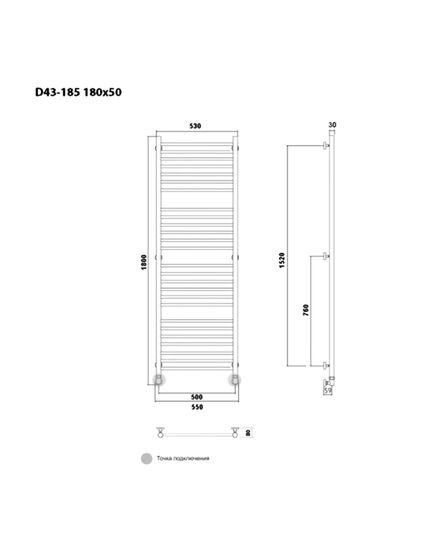 Bogema 3 (прямая) - водяной полотенцесушитель из нержавеющей стали