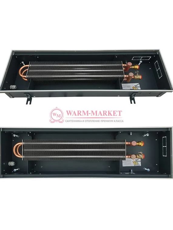 Внутрипольный конвектор Techno Usual KVZ, высота 120 мм., ширина 250 мм., без решетки