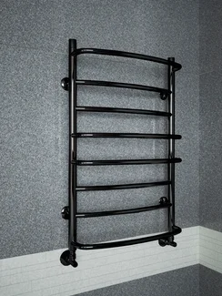 Euromix Black - черный полотенцесушитель c чередующимися прямыми и выпуклыми перекладинами