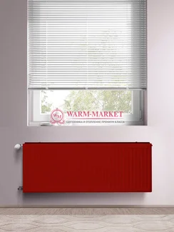 Dia Norm Compact С 11, высотой 500 мм - панельный радиатор с боковым подключением красного цвета