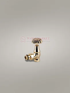 Угловой "ретро" клапан для подключения чугунного радиатора 1/2", золото
