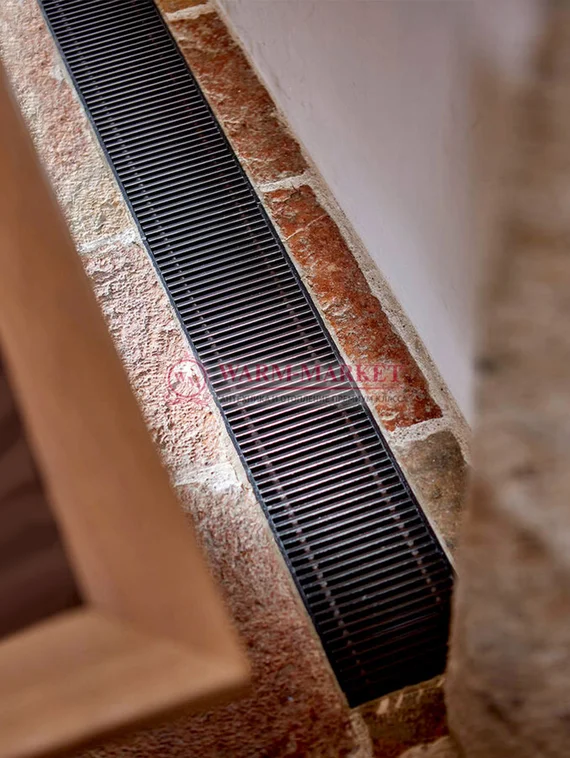 Внутрипольный конвектор Katherm QK nano глубиной 70 мм, шириной 165 мм