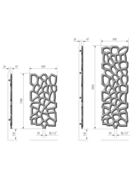Varmann Diagram - вертикальный дизайн радиатор из камня