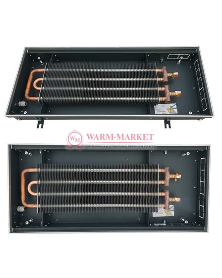 Внутрипольный конвектор Techno Vent KVZV, высота 105 мм., ширина 350 мм., без решетки