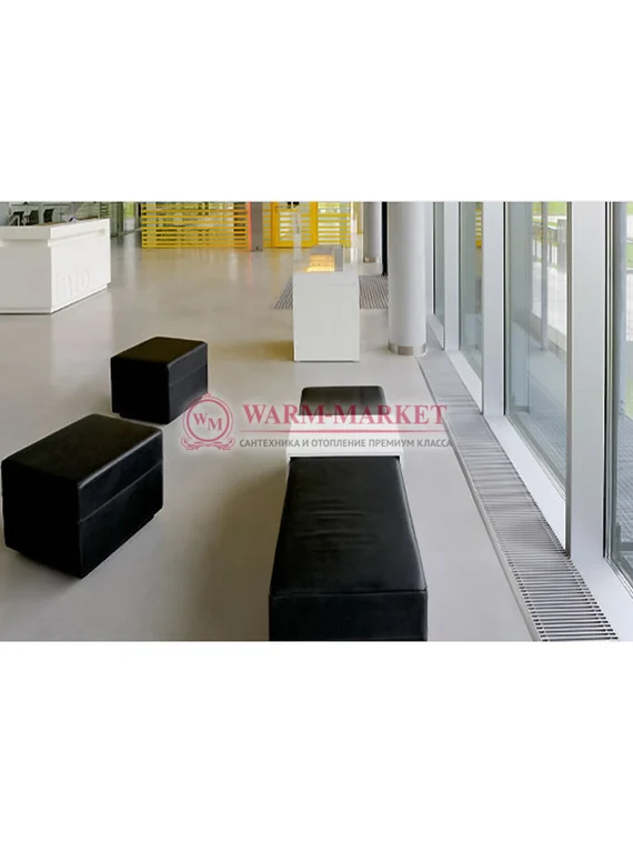 Внутрипольный конвектор Katherm QK шириной 190 мм с рулонной решеткой