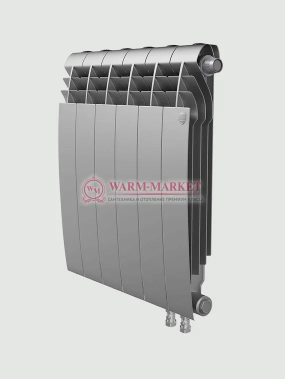 Радиатор Royal Thermo BiLiner V 500 Silver Satin с нижним подключением