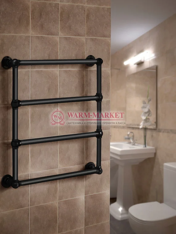 Полотенцесушитель Warmer Bomond в ретро стиле 700х500 мм, 4 перекладины