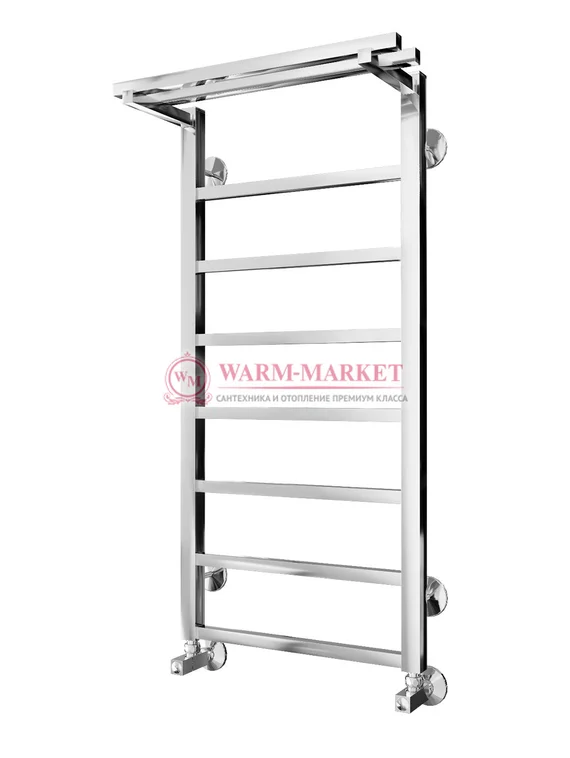 Контур П8-2 - водяной полотенцесушитель с полкой, нижнее подключение, цвет золото