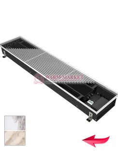 Конвектор внутрипольный Varmann Ntherm Electro без вентилятора c алюминиевой решеткой, декорированной под мрамор