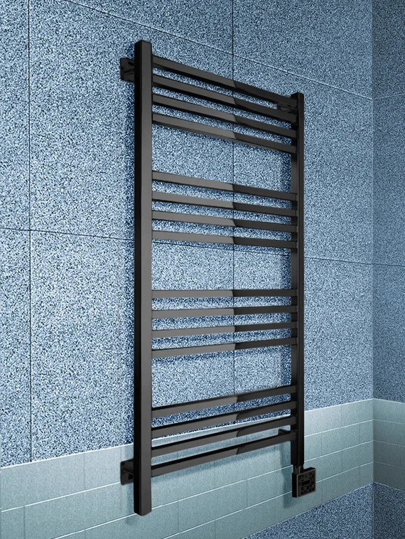 Modus E - электрический полотенцесушитель с квадратным профилем черного цвета