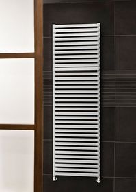 Белый полотенцесушитель Terma City с выдвинутыми вперед прямоугольными перекладинами