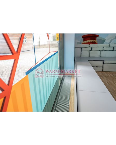 Внутрипольный конвектор Katherm QK шириной 215 мм с рулонной решеткой