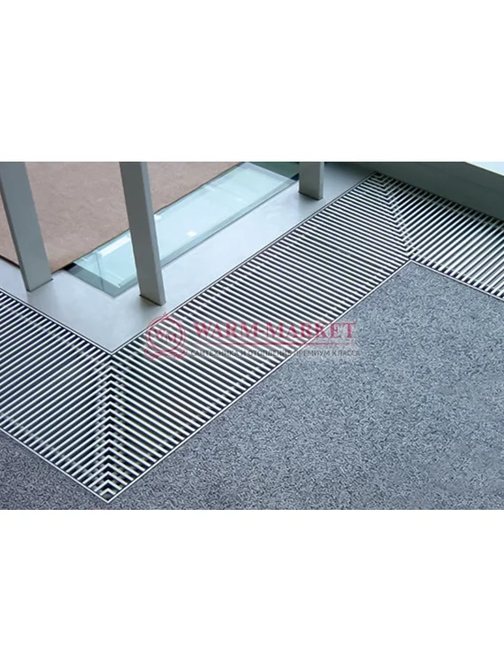 Внутрипольный конвектор Katherm NK глубиной 92 мм с рулонной решеткой