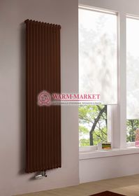 Трубчатый вертикальный радиатор Dia Norm 2180 двухтрубный с нижним центральным подключением коричневого цвета