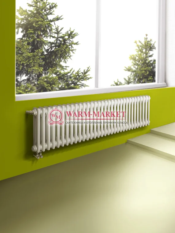 Трубчатый радиатор Dia Norm 2057-30 секций, двухтрубный с нижним правым/левым подключением с вентилем.