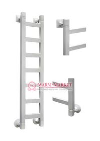 Quadro 1 800х330 - узкий полотенцесушитель из нержавеющей стали 330 мм. шириной белого цвета