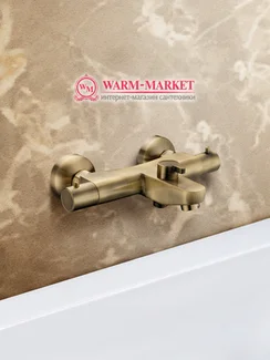 Elg Bronze 021 - бронзовый смеситель для ванны с термостатом