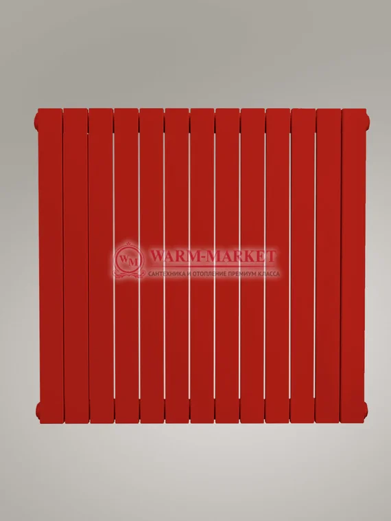 Solo V 1 1750 - вертикальный трубчатый радиатор из прямоугольного профиля однотрубный красного цвета