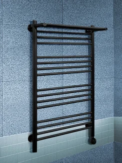 Bogema Black EP - черный электрический полотенцесушитель с греющей полкой