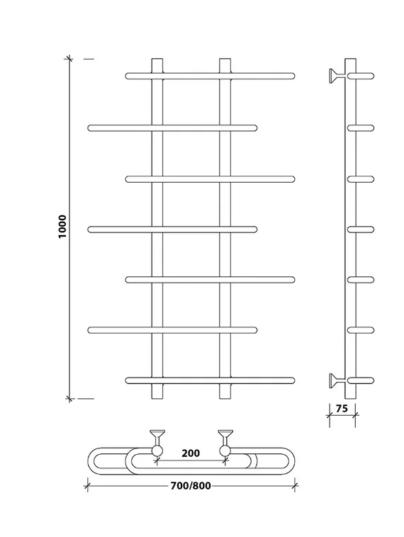 Водяной полотенцесушитель Secado Венеция 4 из нержавеющей стали