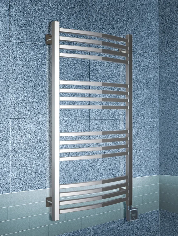 Arkus E - электрический полотенцесушитель с квадратным профилем белого цвета