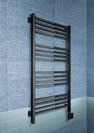 Modus Black  E -  черный электрический полотенцесушитель с квадратным профилем