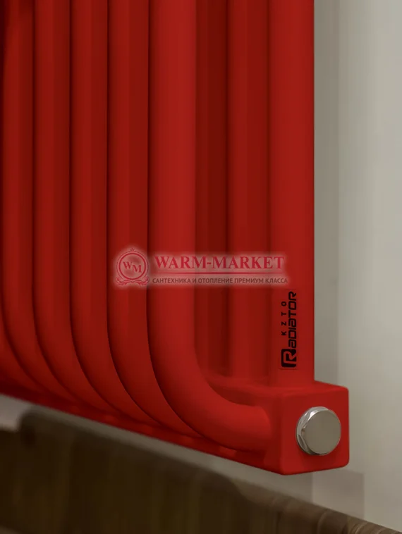 Вертикальный трубчатый радиатор KZTO RS‌-2 высотой 1790 мм красного цвета