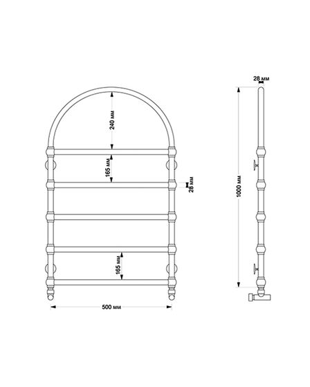 Водяной полотенцесушитель Secado Римини из латуни