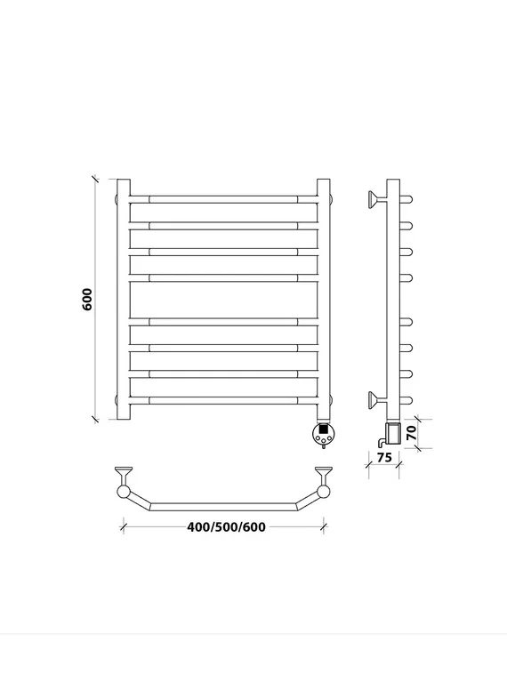 Электрический полотенцесушитель Secado Агата 4 из нержавеющей стали