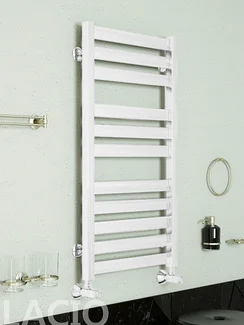 Lacio White - белый полотенцесушитель с квадратным профилем.