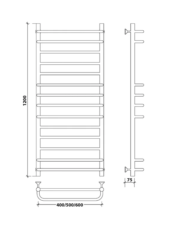 Водяной полотенцесушитель Secado Верона 1 из нержавеющей стали