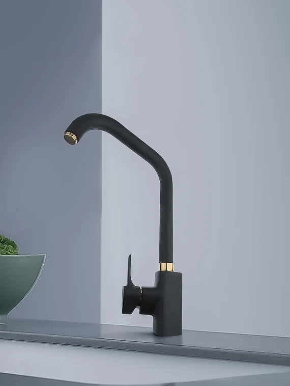 Helia - смеситель для кухни черно-золотой