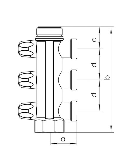 Распределительный коллектор REHAU G1 3 отвода G 3/4