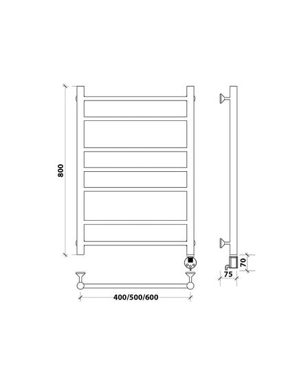 Электрический полотенцесушитель Secado Триада 2 из нержавеющей стали