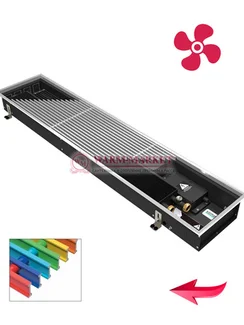 Конвектор внутрипольный Varmann Qtherm с вентилятором c алюминиевой решеткой цвета Ral