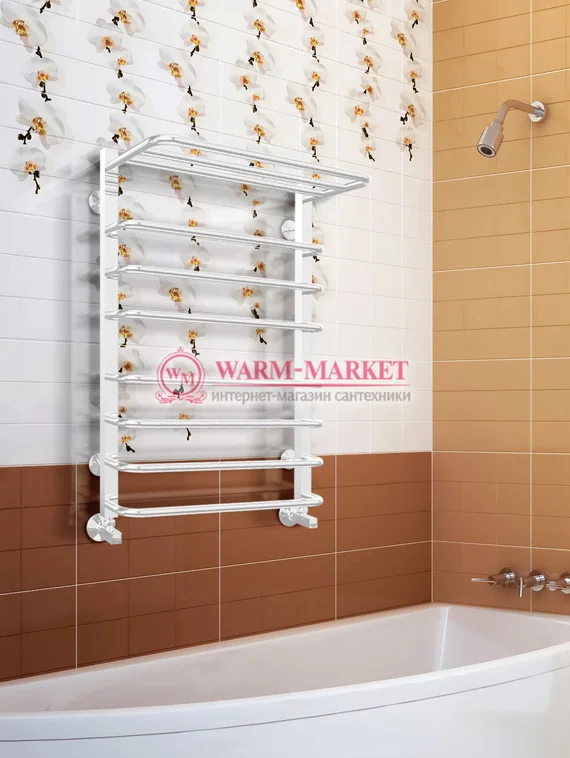 Arktur-электрический полотенцесушитель с полкой цвет белый