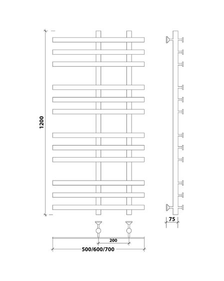 Водяной полотенцесушитель Secado Понтида 3 из нержавеющей стали