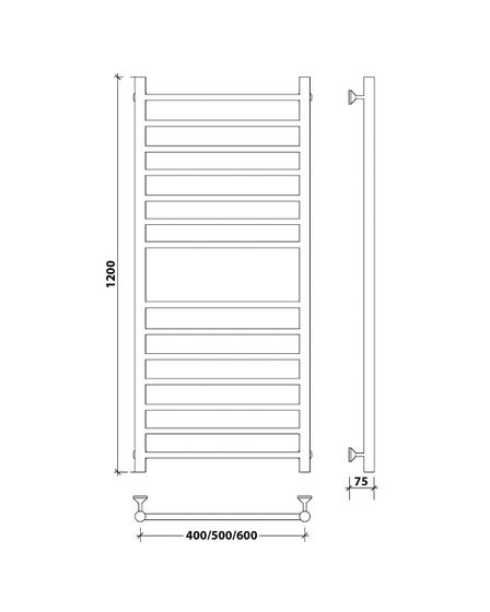 Водяной полотенцесушитель Secado Триада 4 из нержавеющей стали