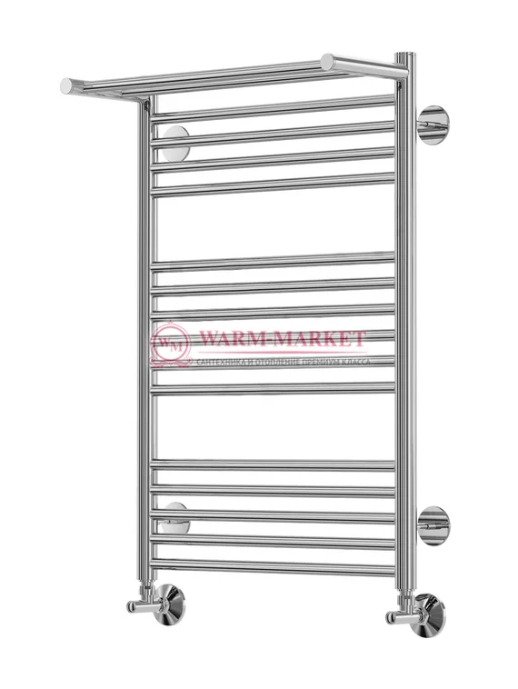 Аврора П16-3 - водяной полотенцесушитель с полкой, нижнее подключение, цвет бронза
